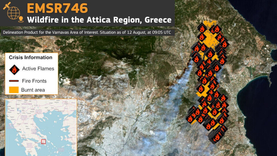 Copernicus: Η αποτύπωση της καταστροφής στην Αττική - Στάχτη 85.000 στρέμματα