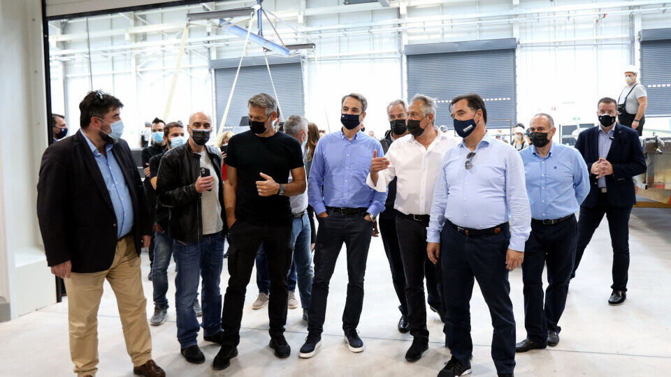 Επίσκεψη Μητσοτάκη - Γεωργιάδη στις νέες εγκαταστάσεις της Technohull στο Λαύριο