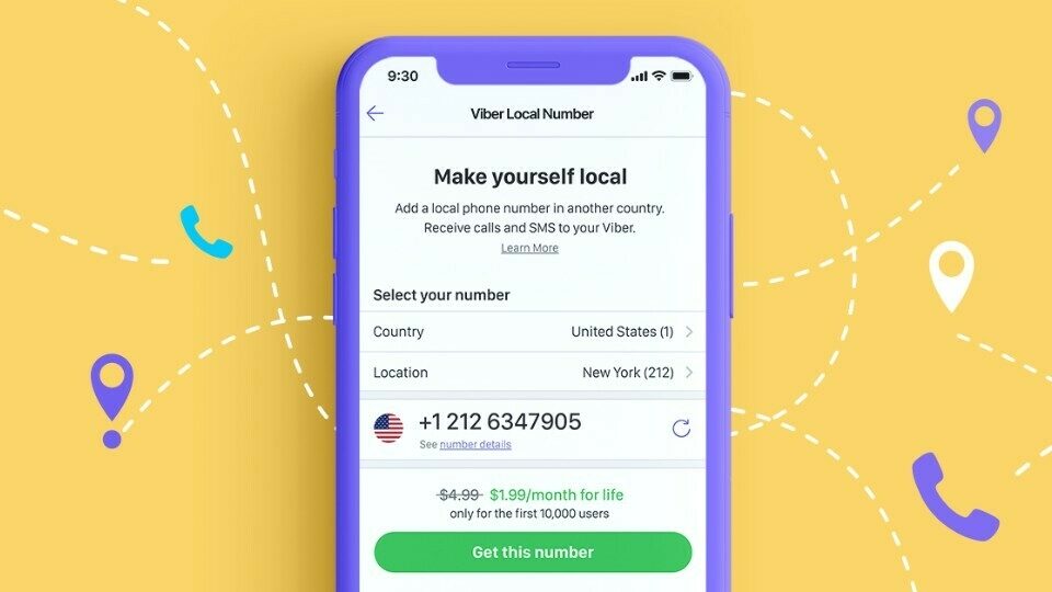 Το Viber προσφέρει πραγματικούς τηλεφωνικούς αριθμούς με την υπηρεσία Local Number
