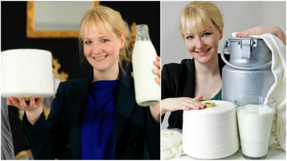 Η Άνεκ Ντόμασκε φτιάχνει ρούχα από ληγμένο γάλα