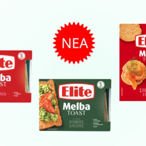 Νέα Elite Melba Toast φρυγανάκια σταρένια ή με αλεύρι ολικής άλεσης