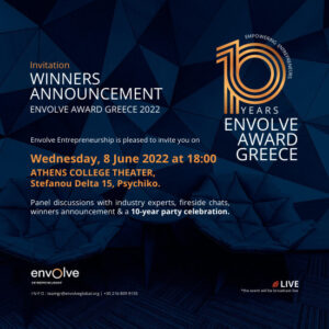​Στις 8 Ιουνίου η ανακοίνωση των νικητών του Envolve Award Greece 2022