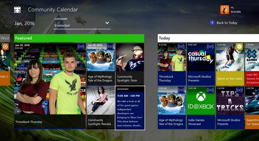 Το Community Calendar είναι πλέον διαθέσιμο live στο Xbox One