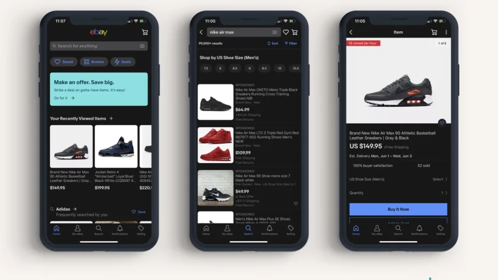Dark Mode λειτουργία διαθέσιμη στα Native Apps της eBay