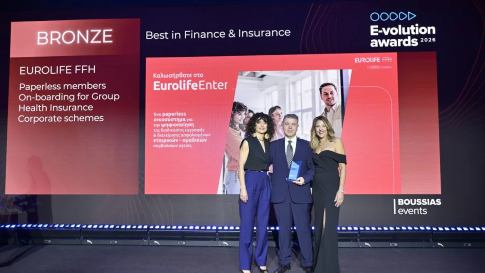 Η Eurolife FFH κατέκτησε το bronze βραβείο στα e-volution Awards 2026 για την καινοτόμο πλατφόρμα EurolifeEnter