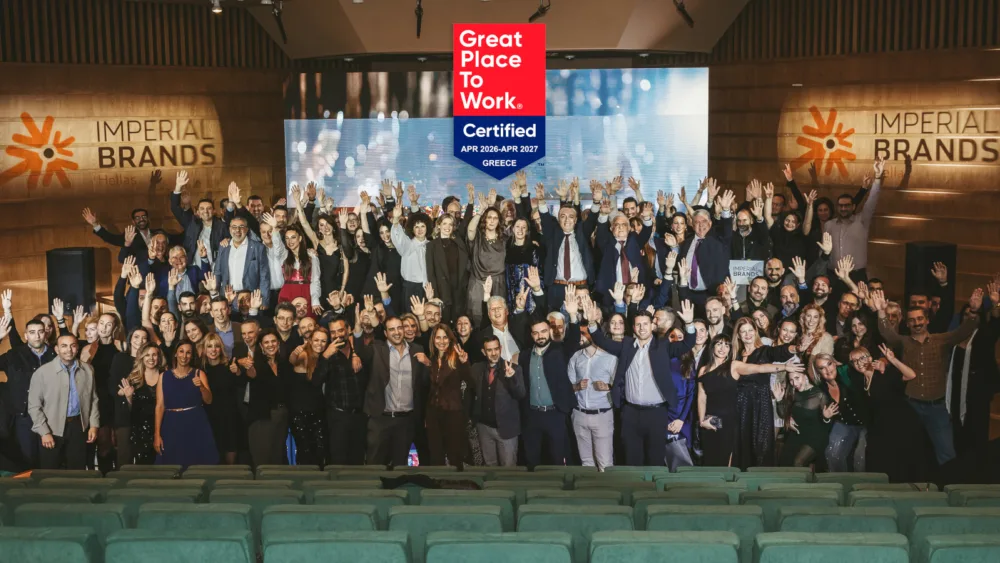 H Imperial Brands Hellas αναγνωρίζεται ως Great Place to Work για 2η συνεχόμενη χρονιά