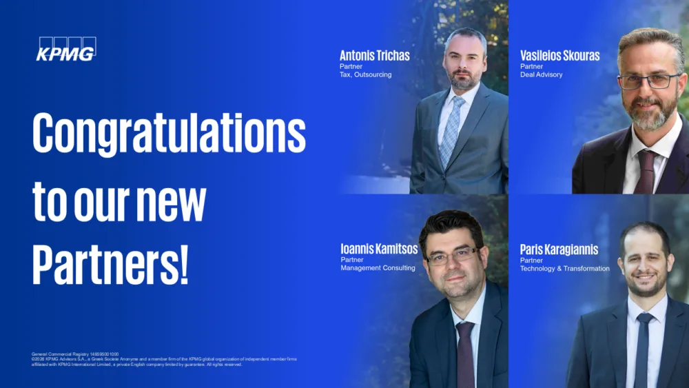 Η KPMG στην Ελλάδα καλωσορίζει 4 νέους Partners