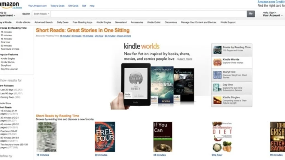 Amazon: Αναζήτηση βιβλίων με βάση τον χρόνο ανάγνωσης