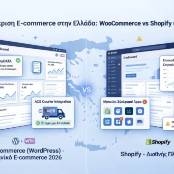 E-commerce στην Ελλάδα 2026: WooCommerce vs Shopify - Τι επιλέγουν οι Έλληνες