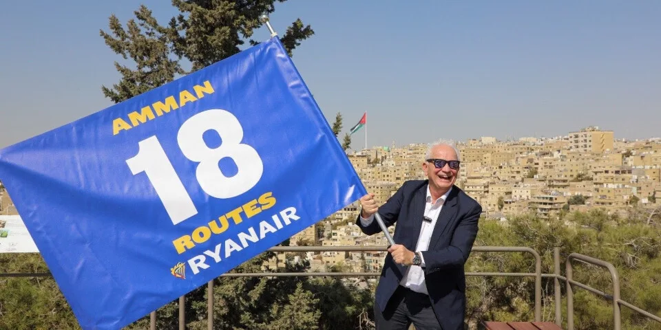 Η Ryanair επεκτείνει το χειμερινό της δίκτυο στην Ιορδανία - 18 δρομολόγια συνδέουν το Αμμάν με 12 χώρες της Ε.Ε