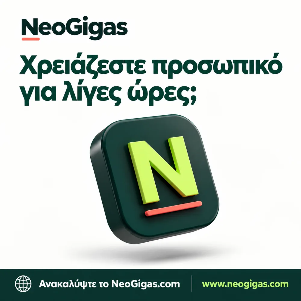 NeoGigas: Προσωπικό για λίγες ώρες, όταν το χρειάζεται η επιχείρησή σας