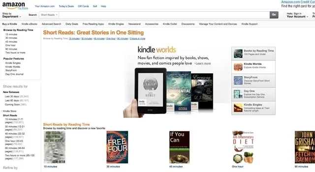 Amazon: Αναζήτηση βιβλίων με βάση τον χρόνο ανάγνωσης