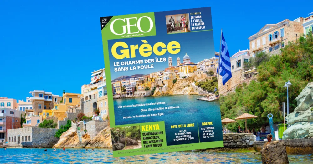 Το τεύχος Ιουνίου/Ιουλίου 2025 του γαλλικού περιοδικού GEO περιλαμβάνει πολυσέλιδα αφιερώματα σε ελληνικά νησιά